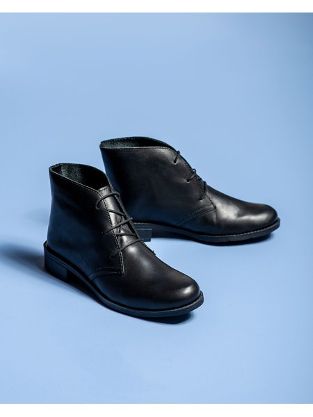 Coturno Couro Sola Preta | Meu Sapato Preto | Meu Sapato Preto