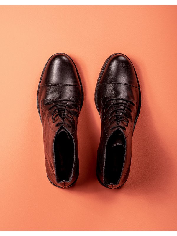 Coturno Couro Vira All Black Preto | Meu Sapato Preto