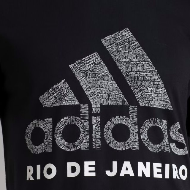 Camiseta Rio de Janeiro RJ Scrawl Adidas Preta EW8685 Loja do Zico