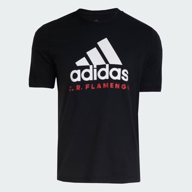 Camiseta Flamengo Adidas Gráfica DNA Preta Algodão HY6247 Loja