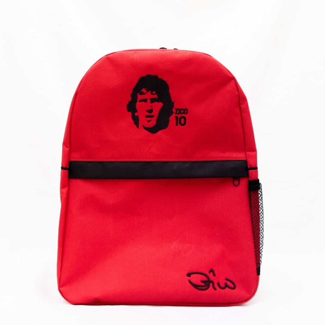 Mochila Vermelha Rosto do Zico | Loja do Zico