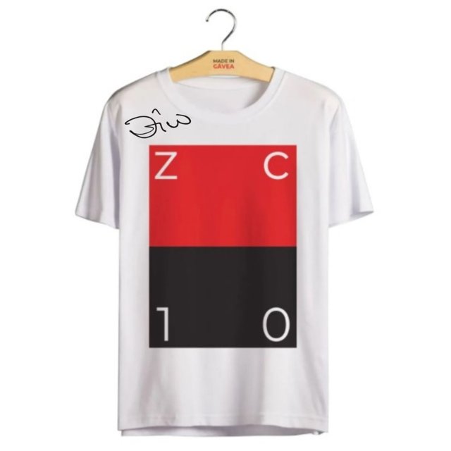 Camisa Zico 10  (Autógrafo manual do Zico)