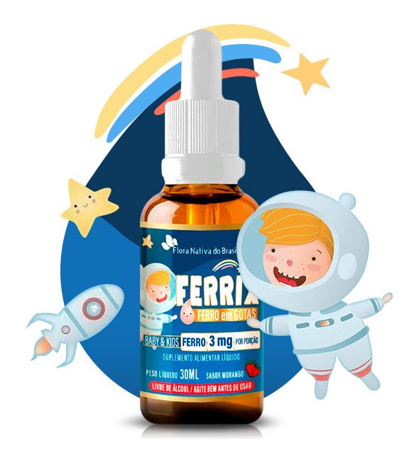 Ferrix KIT FERRIX (Ferro infantil) MORANGO e UVA - Flora Nativa | Natulha