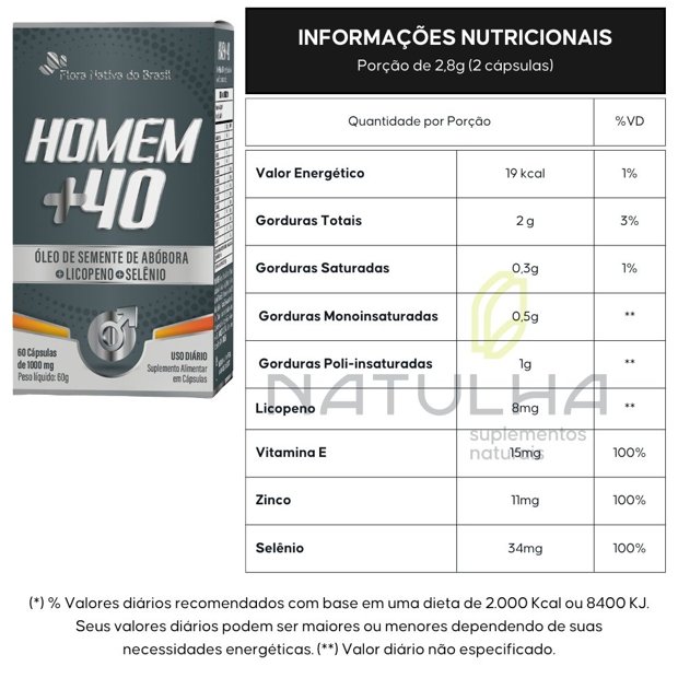 Homem +40 60 Cápsulas - Flora Nativa