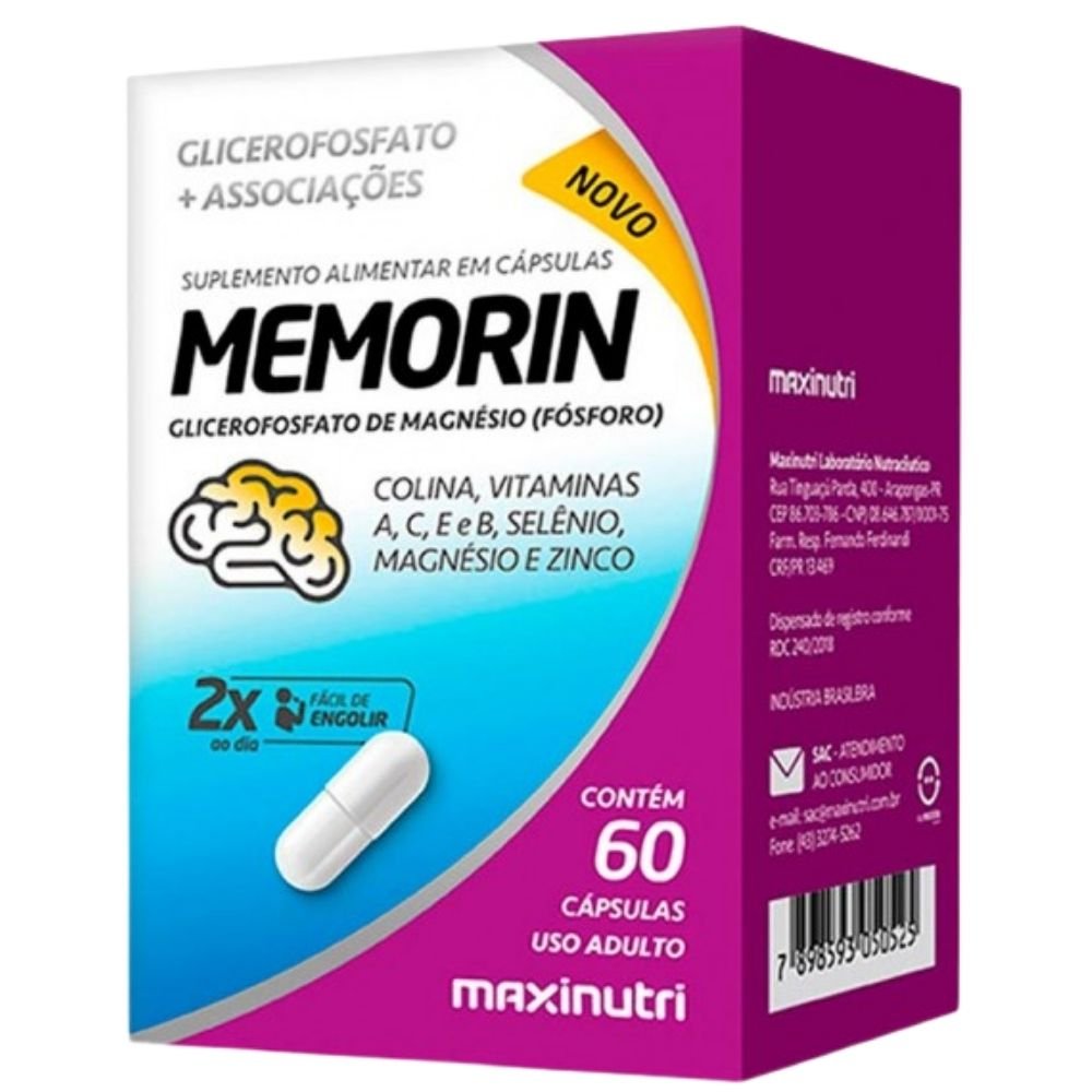 Memorin remédio natural memória e concentração 60 cápsulas - Maxinutri ...
