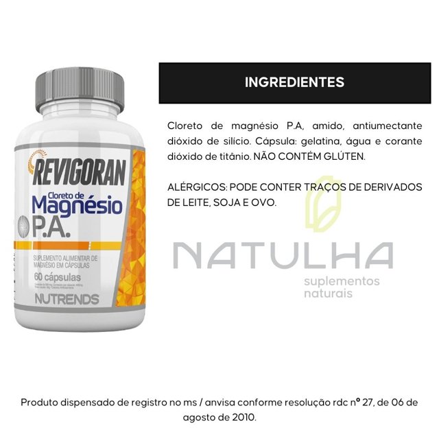 KIT 2X Revigoran Cloreto de Magnésio P.A 60 cápsulas - Nutrends