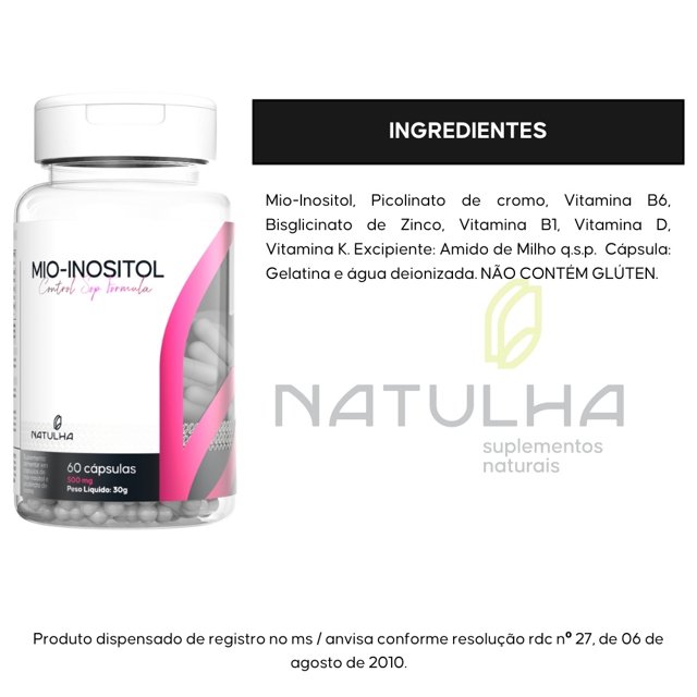 KIT 2X Mio-Inositol Control SOP Formula 60 cápsulas - Natulha