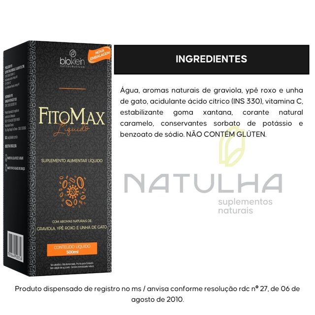 FitoMax (Ypê Roxo, Unha de Gato e Camomila) 500ml - Bioklein