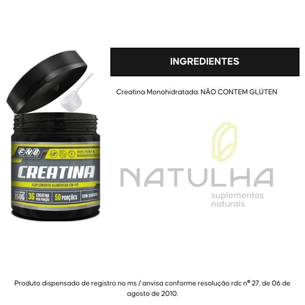 Creatina Monohidratada 100 Pura 150g Fnb Sports Natulha