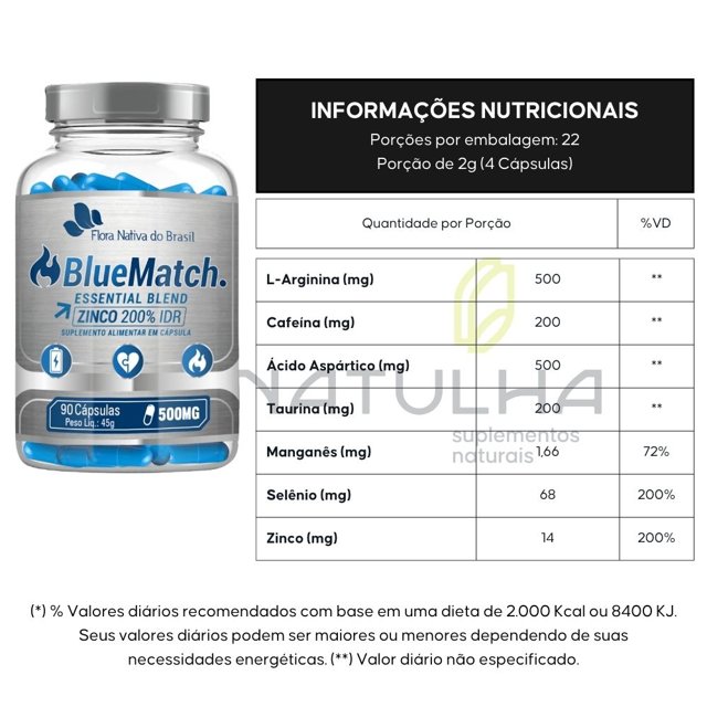 KIT 2X Estimulante BlueMatch 90 Cápsulas - Flora Nativa | Natulha