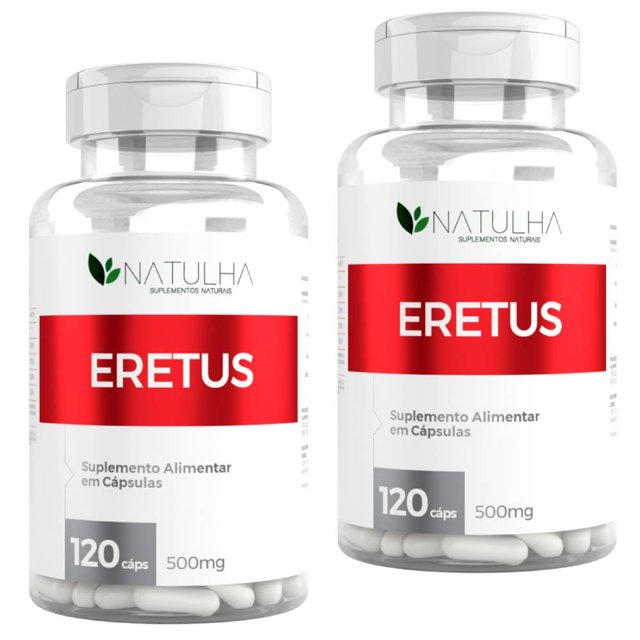 KIT 2X Eretus Estimulante Sexual Natural Masculino 120 cápsulas - Natulha
