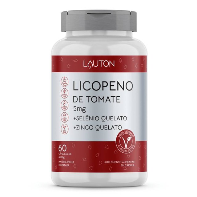 Licopeno de Tomate + Selênio + Zinco 60 Cápsulas - Lauton Nutrition