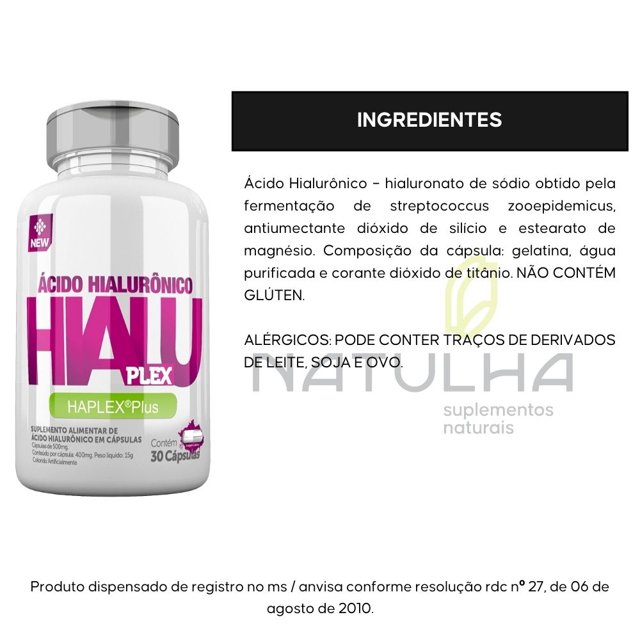 KIT 3X HialuPlex ( Ácido Hialurônico HAPLEX® Plus) 30 cápsulas - Nutrends