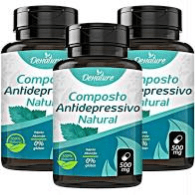 KIT 3X Composto Antidepressivo Natural 100 Cápsulas - Denature