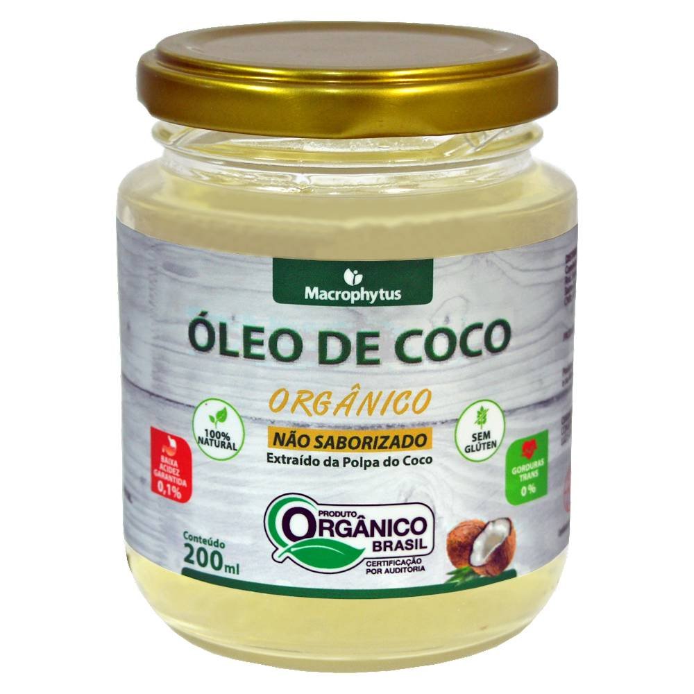Óleo de Coco Orgânico Sem Sabor 200ml Macrophytus Natulha Óleo de Coco Orgânico Sem Sabor 200ml Macrophytus Natulha