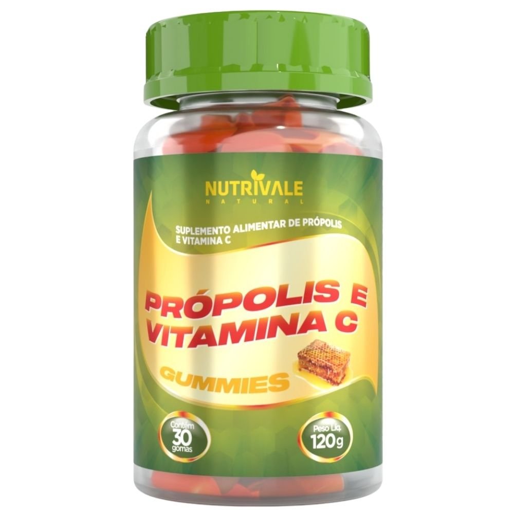 Própolis com Vitamina C Gummies 30 Gomas - Nutrivale | Natulha