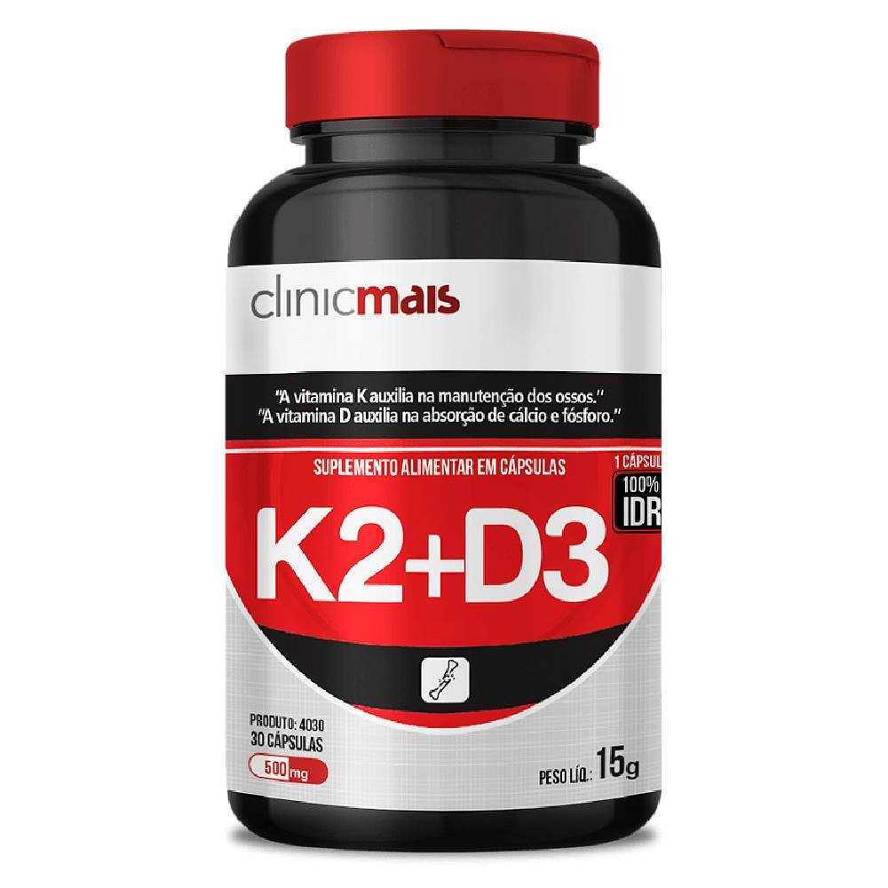 Vitamina K2 + Vitamina D3 30 Cápsulas - Clinicmais | Natulha