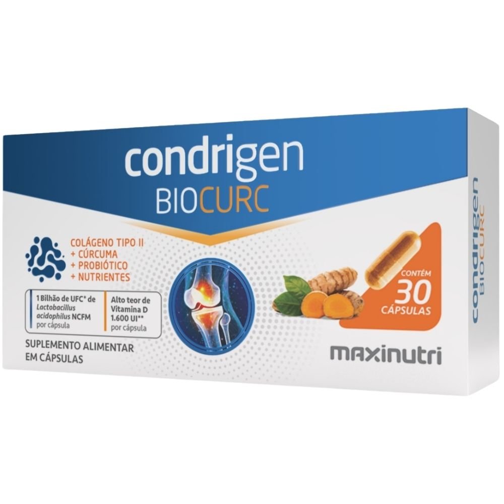 Condrigen Biocurc, Colágeno Tipo 2, Curcumina e Lactobacillus, 30 ...