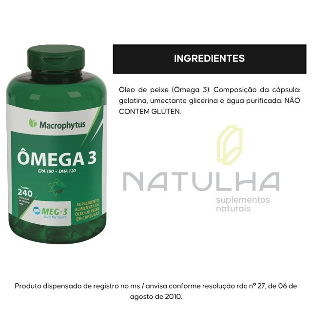 Ômega 3 MEG-3® 1000mg EPA/DHA 240 softgels - Macrophytus