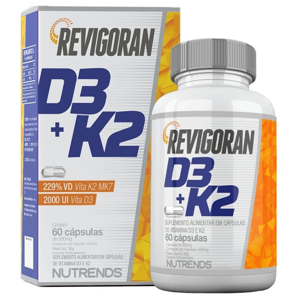 Revigoran Vitamina D3 Vitamina K2 60 Cápsulas Nutrends Natulha