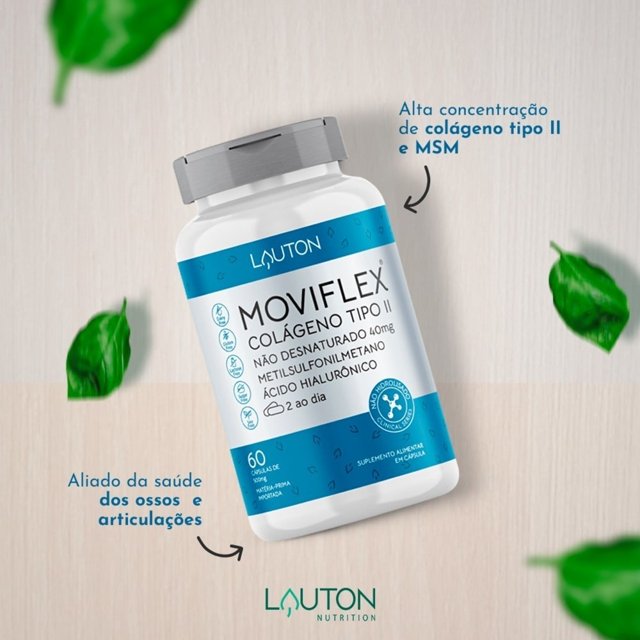 Moviflex ( Colágeno Tipo 2 + MSM + Ácido Hialurônico) 60 cápsulas - Lauton Nurition