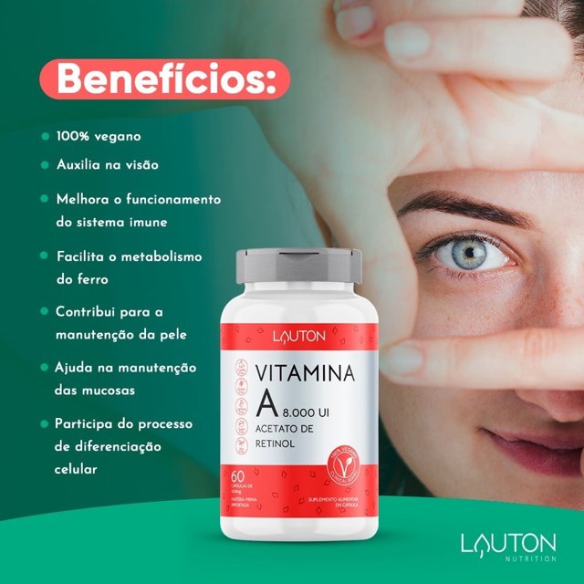 Vitamina A 8.000 UI 60 Cápsulas - Lauton Nutrition