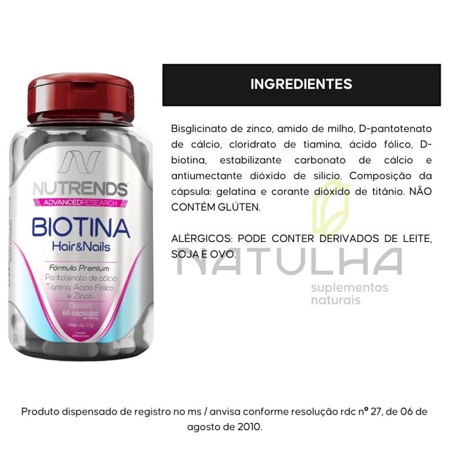 KIT 2X Biotina 150% IDR + Vitaminas 60 cápsulas - Nutrends