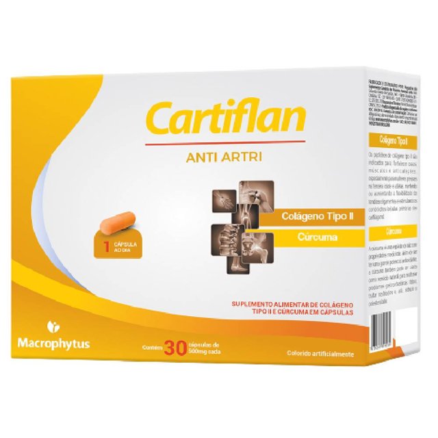 Cartiflan Anti Artri (Cúrcuma + Colágeno Tipo 2) 30 Cápsulas - Macrophytus