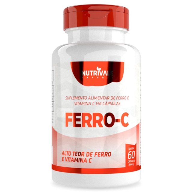 Ferro com Vitamina C 60 cápsulas - Nutrivale