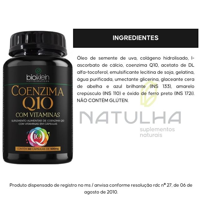 KIT 3X Coenzima Q10 Com Vitaminas 60 Cápsulas - Bioklein | Natulha