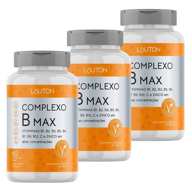 KIT 3X Complexo B Max 60 Cápsulas - Lauton Nutrition | Natulha