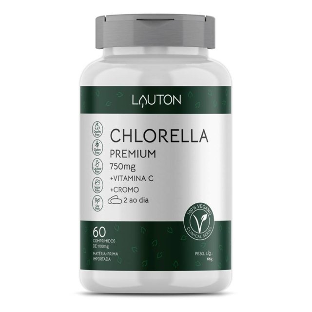 Chlorella Premium com Vitamina C e Cromo 60 comprimidos - Lauton Nurition