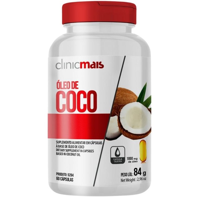 KIT 2X Óleo de Coco 1000mg 60 cápsulas - Clinicmais