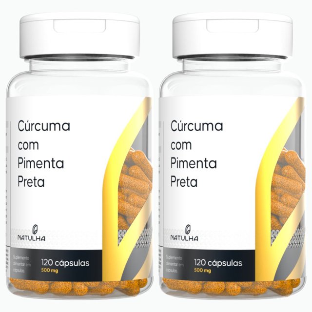 KIT 2X Cúrcuma Longa Com Pimenta Preta 120 cápsulas - Natulha