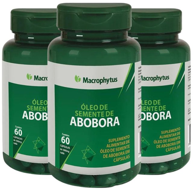 KIT 3X Óleo De Semente De Abóbora 60 Cápsulas - Macrophytus | Natulha