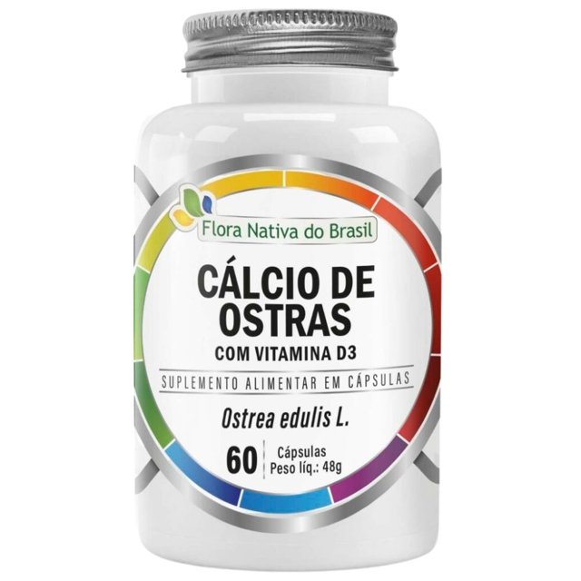 KIT 2X Cálcio de Ostras + Vitamina D3 60 cápsulas - Flora Nativa