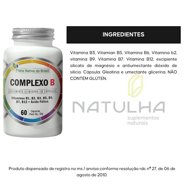 B-Complex (Vitaminas do Complexo B) 60 cápsulas - Flora Nativa
