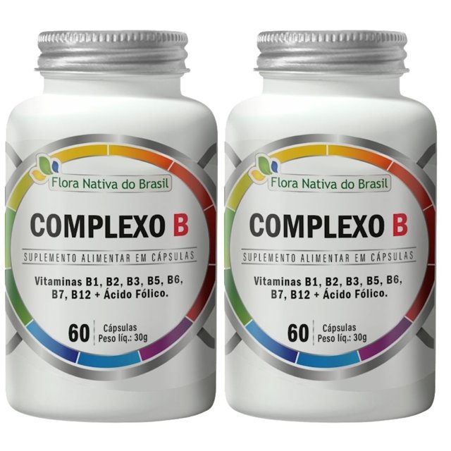 KIT 2X B-Complex (Vitaminas Do Complexo B) 60 Cápsulas - Flora Nativa ...