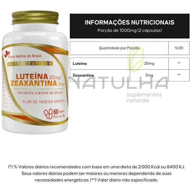 Luteína & Zeaxantina 60 cápsulas - Flora Nativa