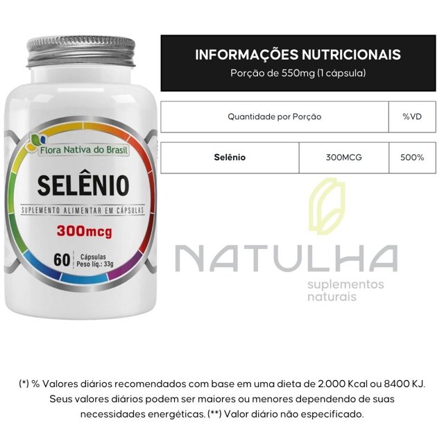 Selênio 500% IDR 60 cápsulas - Flora Nativa