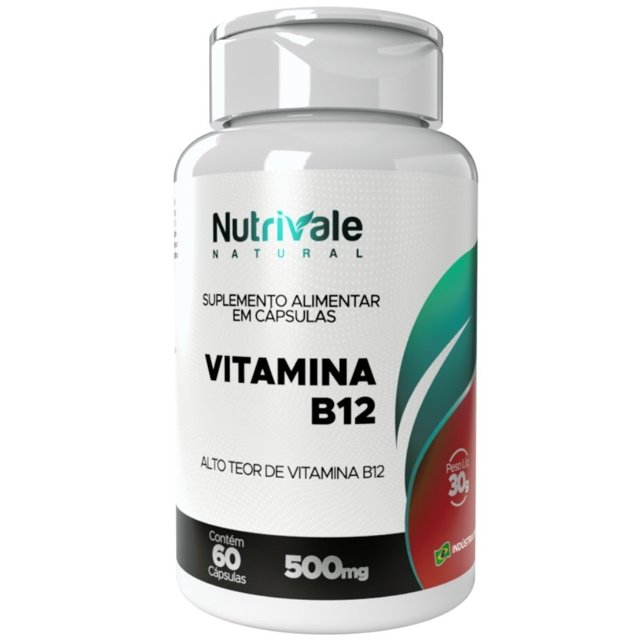 Vitamina B12 (Cianocobalamina) 400% 60 cápsulas - Nutrivale