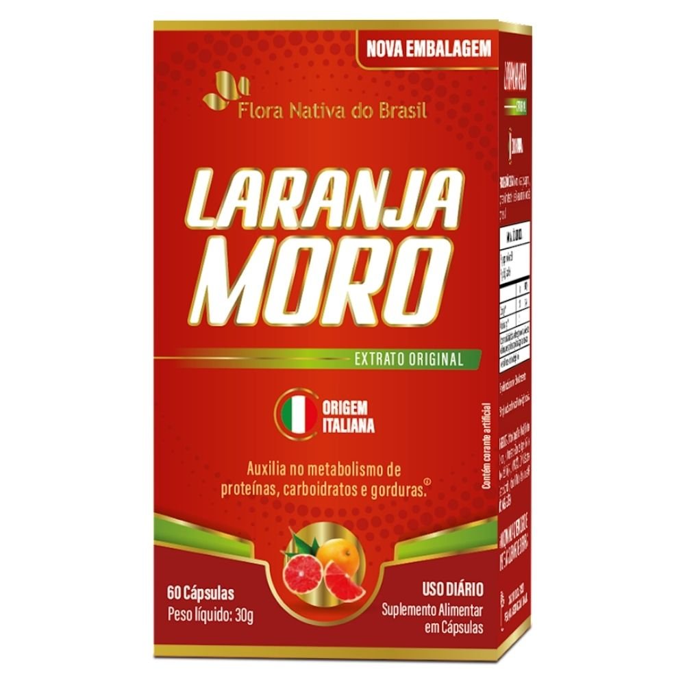 Laranja Moro com Picolinato de Cromo 500mg 60 cápsulas - Flora