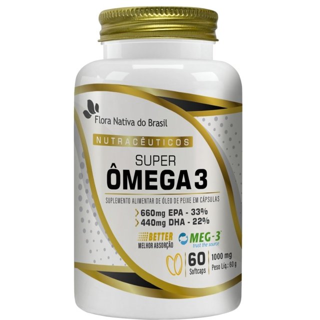 Super Ômega 3 MEG-3® 1000 mg 60 softgels - Flora Nativa