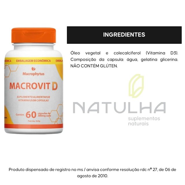Macrovit D3 60 Cápsulas - Macrophytus