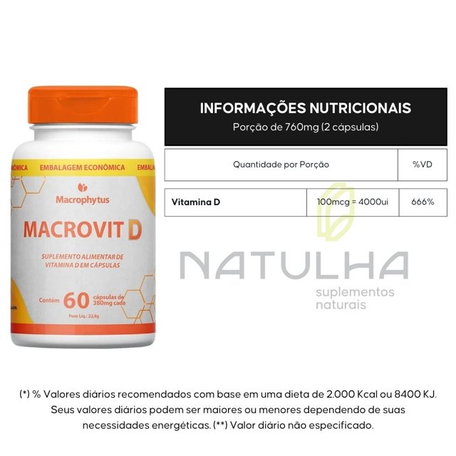Macrovit D3 60 Cápsulas - Macrophytus