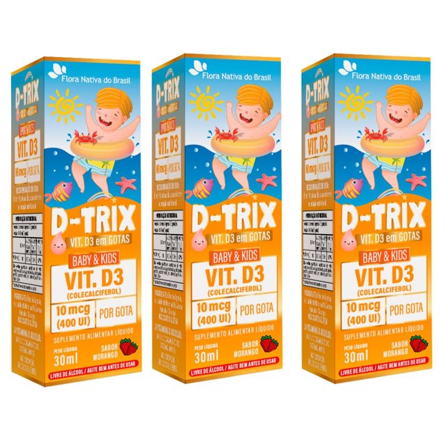KIT 3X D-TRIX ( Vitamina D3 infantil) 30ml - Flora Nativa
