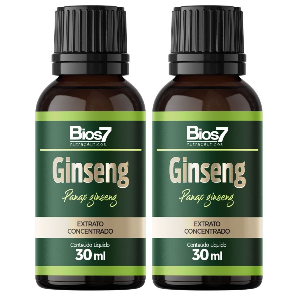 KIT 2X Ginseng em Gotas Extrato Concentrado 30ml Bios7 Natulha