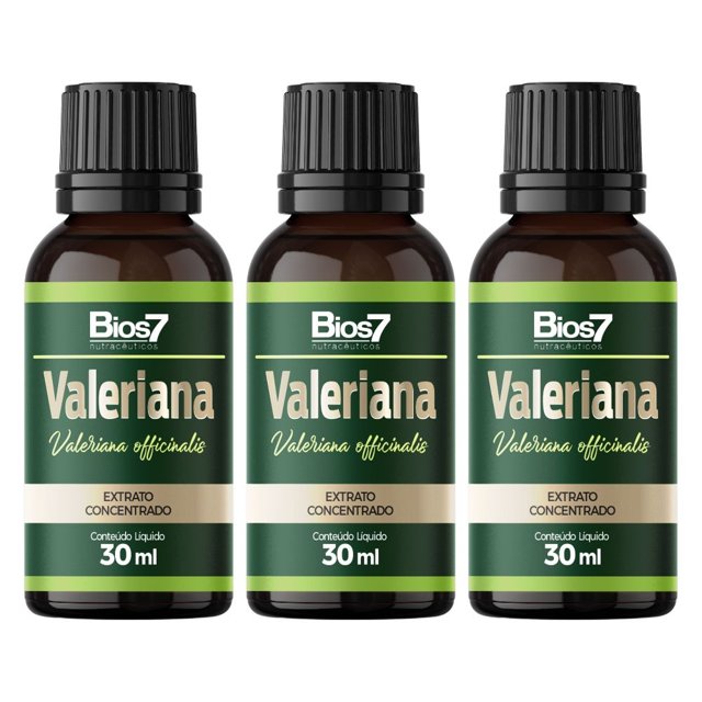 KIT 3X Valeriana em gotas Extrato Concentrado 30ml - Bios7