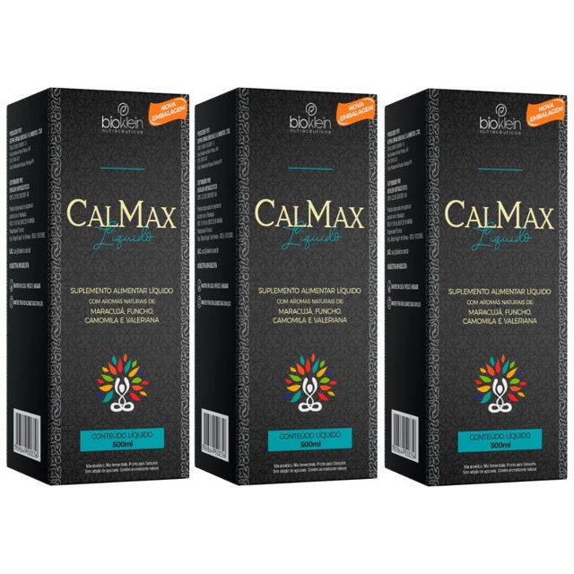 KIT 3X CalMax (Maracujá, funcho, camomila e valeriana) 500ml - Bioklein ...