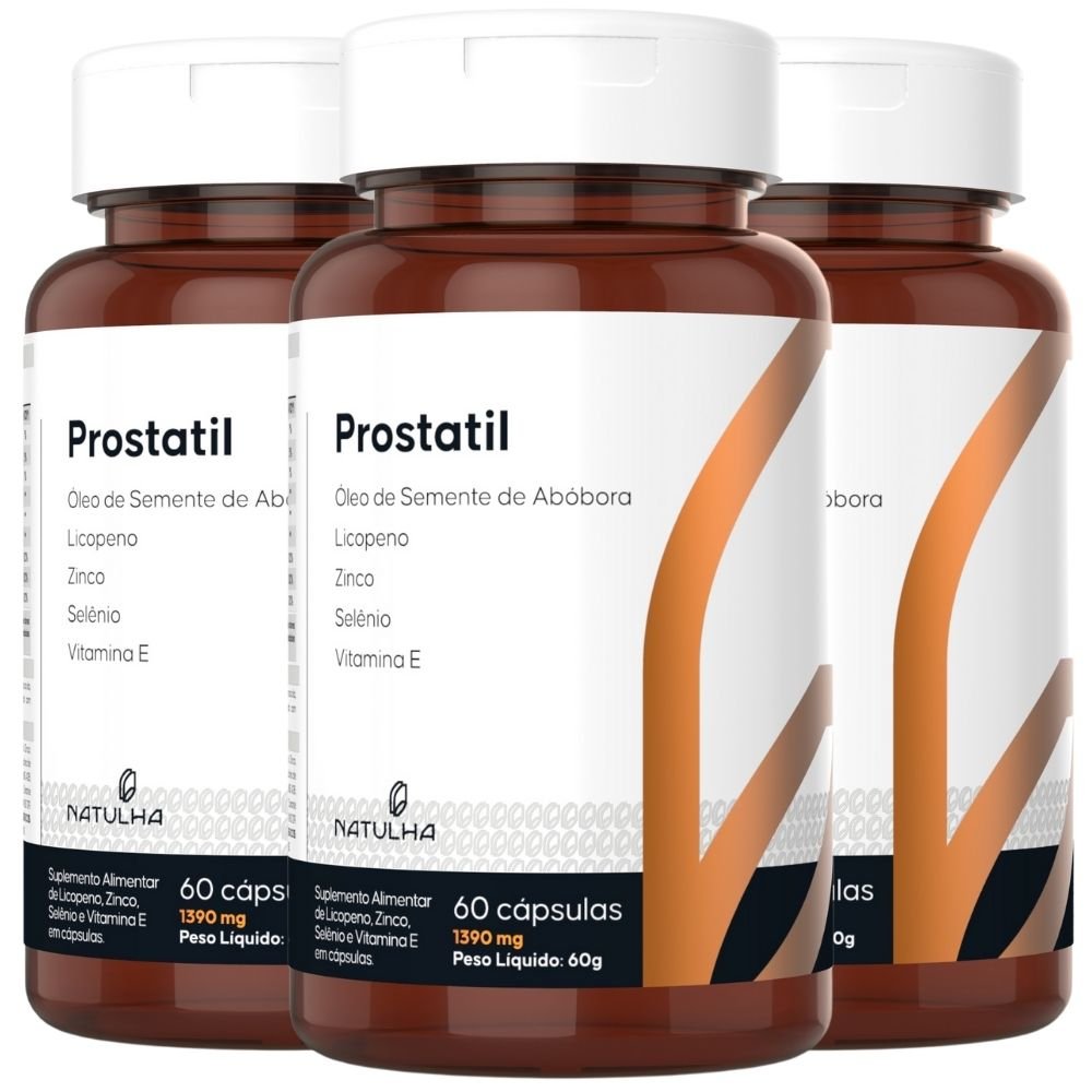 KIT 3X Prostatil (Semente de Abóbora, Licopeno, Zinco, Selênio ...